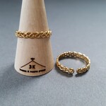 [1pcs] オール ステンレス 3mm幅 フィッシュボーン リング ゴールド サージカルステンレス  金属アレルギー対応
