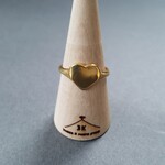 [1pcs] オール ステンレス デザイン ハート リング ゴールド サージカルステンレス  金属アレルギー対応