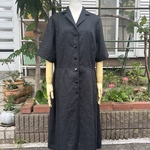 【shirokumamilk様専用オーダー品】ブラックリネン❤︎開襟OP