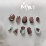 choco mint nuance nail 𖥧𖧧.*･ﾟ