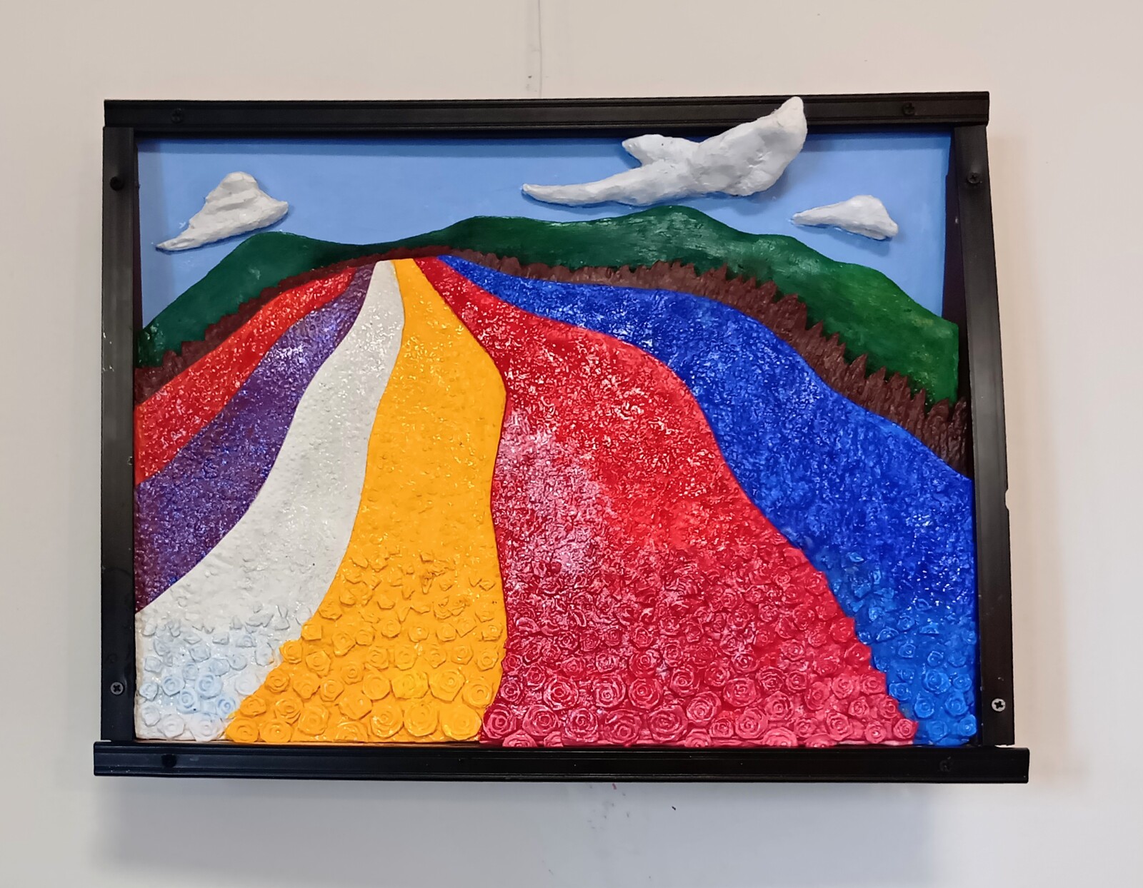 油絵 油彩 油彩画 絵 絵画【青空の下に咲くラベンダー】 油絵 油彩 油彩画 絵 絵画【青空の下に咲くラベンダー