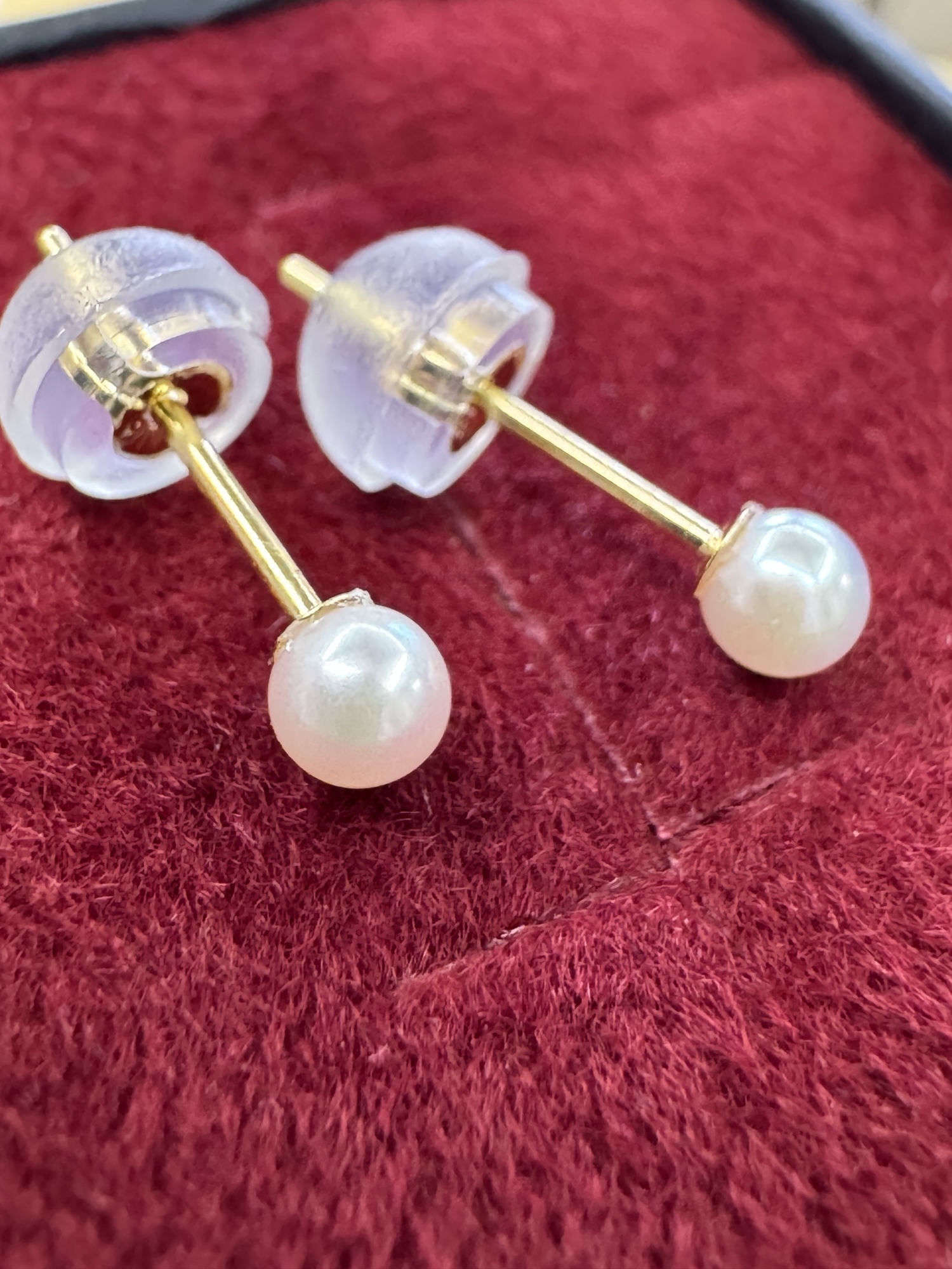 ☆K18 アコヤ真珠ピアス ベビーパール あこや真珠 シンプルピアス 