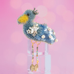 ブローチ / ハシビロコウ  / 鳥 / ビーズ刺繍