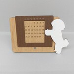 名入れ・文字入れ　 木製 卓上万年カレンダー　シーズー