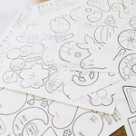 型紙 6点セット 手描き フェルト マスコット ガーランド キーホルダー 