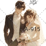 A-915 カップル ステッカー sticker 素材 コラージュ collage シール achashop