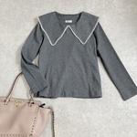 ビッグフラットカラーリブカットソー