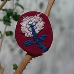 ミナペルホネン*お花ブローチ*赤