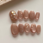 【No30】 glitter×magnet  オリジナルデザイン　ネイルチップ　成人式　ブライダル　お呼ばれ　うるうるネイル　ぷっくりネイル　マグネット　グリッター　フラッシュ