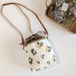 あおりポケットの巾着袋／ショルダーバッグ　ヌビ　ミモザ
