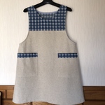 専用　ご注文　エプロン　刺繍生地・コットンリネン　生成り