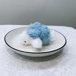 ハンドメイド モールドール 白い亀 ふわふわぬいぐるみ 癒し かわいい ふわふわ亀ずかん(6) スカイタートル
