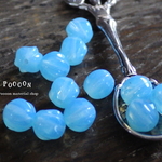 milky blue 6mm メロン チェコビーズ 20個