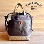 tuttifun＊革ポケットの巾着バッグ    A-29