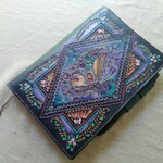 ほぼ日手帳カズン対応、Ａ５サイズ手帳カバー　牛革　刻印＆拭き染め