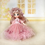 小さなお姫さまのパールドレス（ピンク）　ピコニーモP、オビツ11用