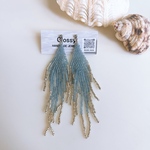 Ice blue☆longfringeピアス/イヤリングピアス　イヤリング