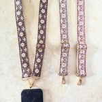 インド刺繍リボン スマホショルダー ショルダーストラップ ショルダーベルト ナチュラルモロッカン