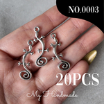 20個セット！トカゲシルバーパーツ ヤモリ 爬虫類 金属チャーム ハンドメイド ユニセックス メンズ