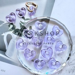 ☆再入荷【2pcs】ランプワークハートリングビーズ　パープル