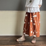 刺繍模様スカーチョ　レンガ色　
