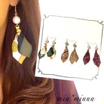 【再販18】*コットンパール×スカーフピアスA/W*(樹脂ピアス、イヤリング変更可能
