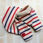 《受注製作》ナチュラルな生成ベースの王道ボーダーTシャツ・゜・トリコロール・゜・