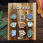 〈コーヒーカップ9“wood”〉シーグラスアート
