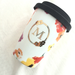 イニシャル入り♪フラワーサーモタンブラー