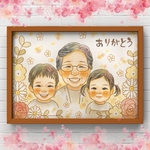 送料無料/ B5サイズ.色紙サイズ＊似顔絵 ＊ ふんわりかわいい＊  結婚祝い　