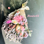 ピンクの紫陽花のドライフラワースワッグ