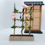 ちりめん細工　《四つ目垣に朝顔咲いたよ》　夏の風物詩