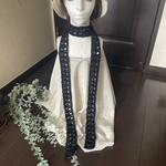 ☆手編み コットン ロングタイスカーフ☆ブラック