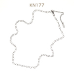 KN177 2本 ステンレスネックレス 高品質 ハートチェーン 電気メッキ加工 SUS304 長さ約45+5cm(幅約3.5mm) 2 x（1本）