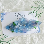 【青,紫𓂂𓇬紫陽花とシーグラスのヘアクリップ𓇬𓂂】