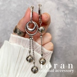 アシンメトリー✳︎メタルボール✳︎チェーン✳︎ハンドメイドイヤリング