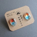 新作！【選べる金具】樹脂と琉球ガラスピアス・樹脂ピアス・イヤリング