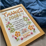 両親贈呈品、子育て感謝状刺繍「THANKS」