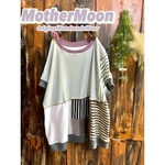 即日発送★ロックタッチパッチワークのニットTee