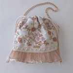 美し過ぎる♡刺繍生地のフリフリ巾着