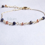 ＊bi-color＊blue×orangeブレスレット