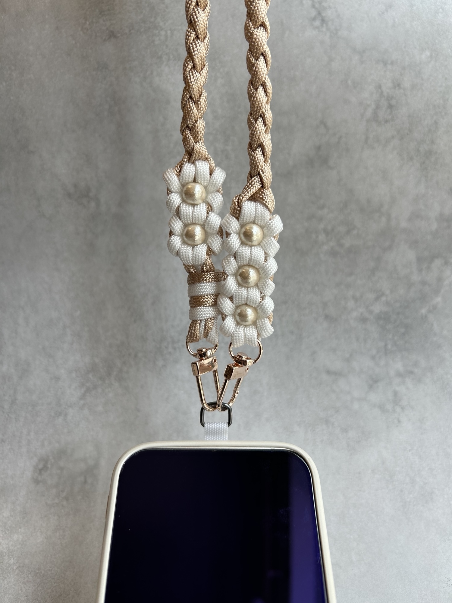 選べる】お花 5つ スマホショルダー パラコード ストラップ MIXタイプ