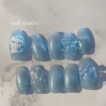 No204 prupru summer blue nail🍧♡