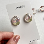 手描きお花畑 ピアス✿イヤリング  《プラスチック カラフル 透明 夏にぴったり》