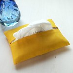 【送料無料】ポケットティッシュケース　内側花柄　イエロー
