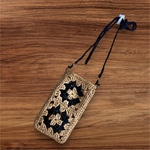 グラニースクエア サコッシュ かぎ針編み スマホショルダー 2way