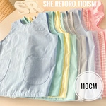 再販☆110cm☆ すぐに発送できる袖無しスモック　#後ろゴム　＃スモックエプロン　＃ノースリーブ