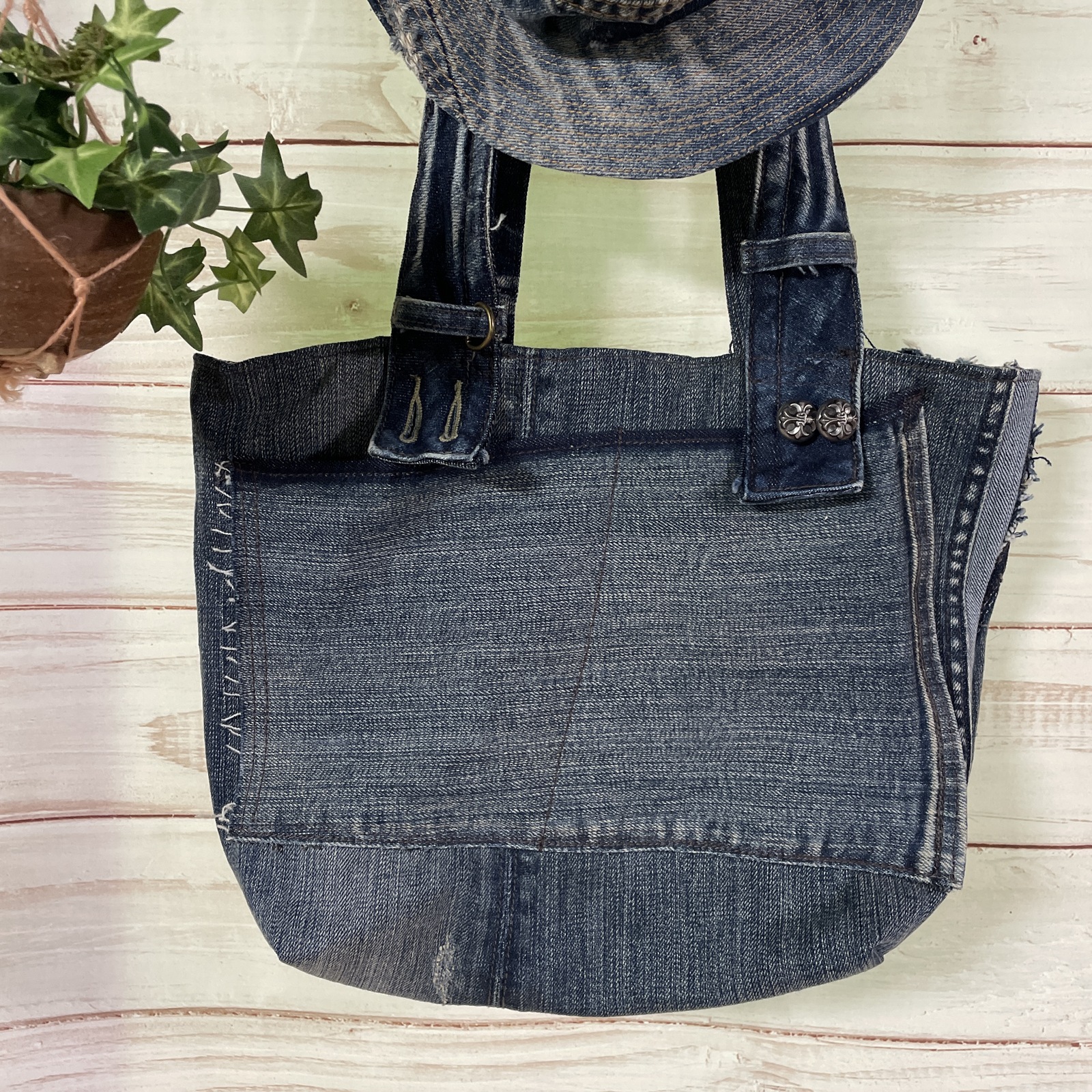 デニムリメイク ユニセックス ショルダートートバッグbag-0015