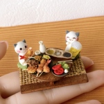 ◼︎受注制作◼︎ミニチュア　串揚げと猫さん　ハンドメイド