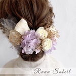 ヘッドドレス White Dahlia 結婚式　成人式　卒業式　プリザーブドフラワー　ドライフラワー　ドレス　着物　袴　ヘアアクセサリー